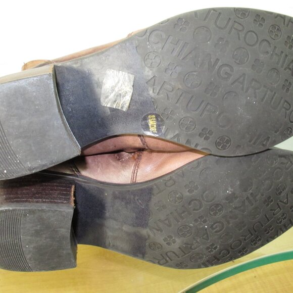 Arturo Chiang Women's Knee High Riding Boots Brown Distressed Leather  Size 8.5 - Picture 10 of 10